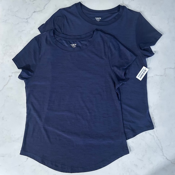 Old Navy Active - Set of 2 - Women's Breathe On T-shirt - Heathered Navy - T-Sm - Picture 1 of 7